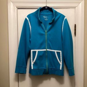 Sporty Lane Bryant Color Block Workout Yoga Zip Up Jersey Top 18/20